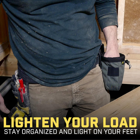 Holstery Joey Tool Belt Bag durable-ballistic-nylon body supports rough jobs.