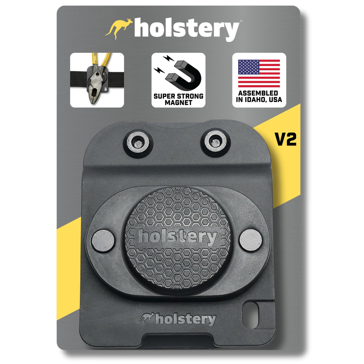 Holstery MagMaster belt-clip holds tools securely for hands-free workflow.