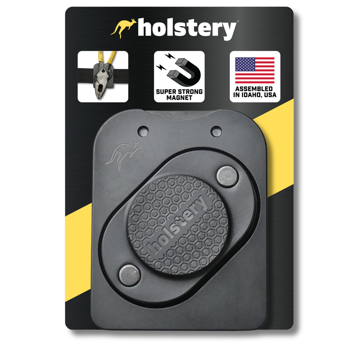 Holstery MagMaster Pro belt-clip in use holding tools securely on the job