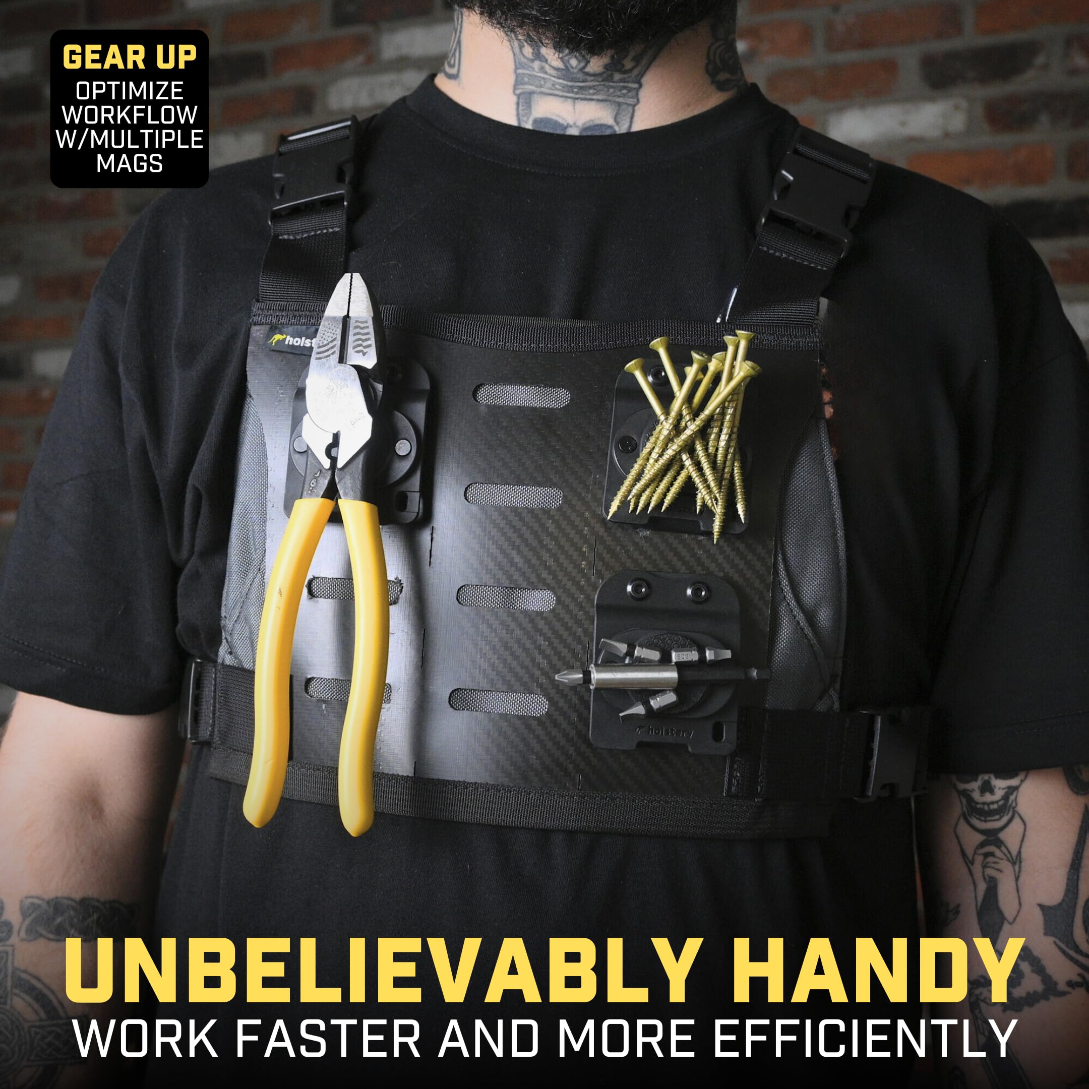 Holstery MagMaster smartphone-safe pocket keeps your device safe while working.