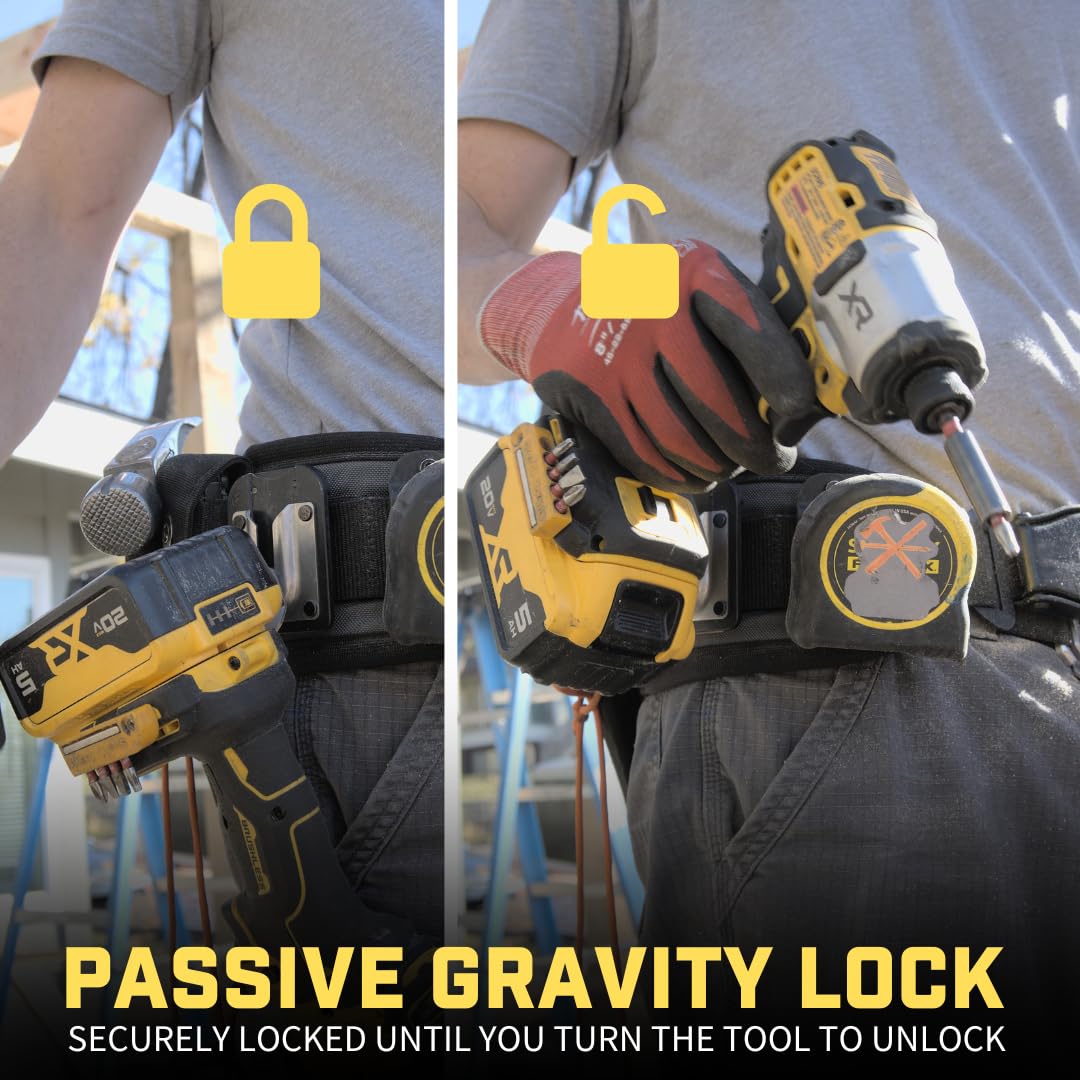 Holstery PinPal Pro holds drills securely during active use.