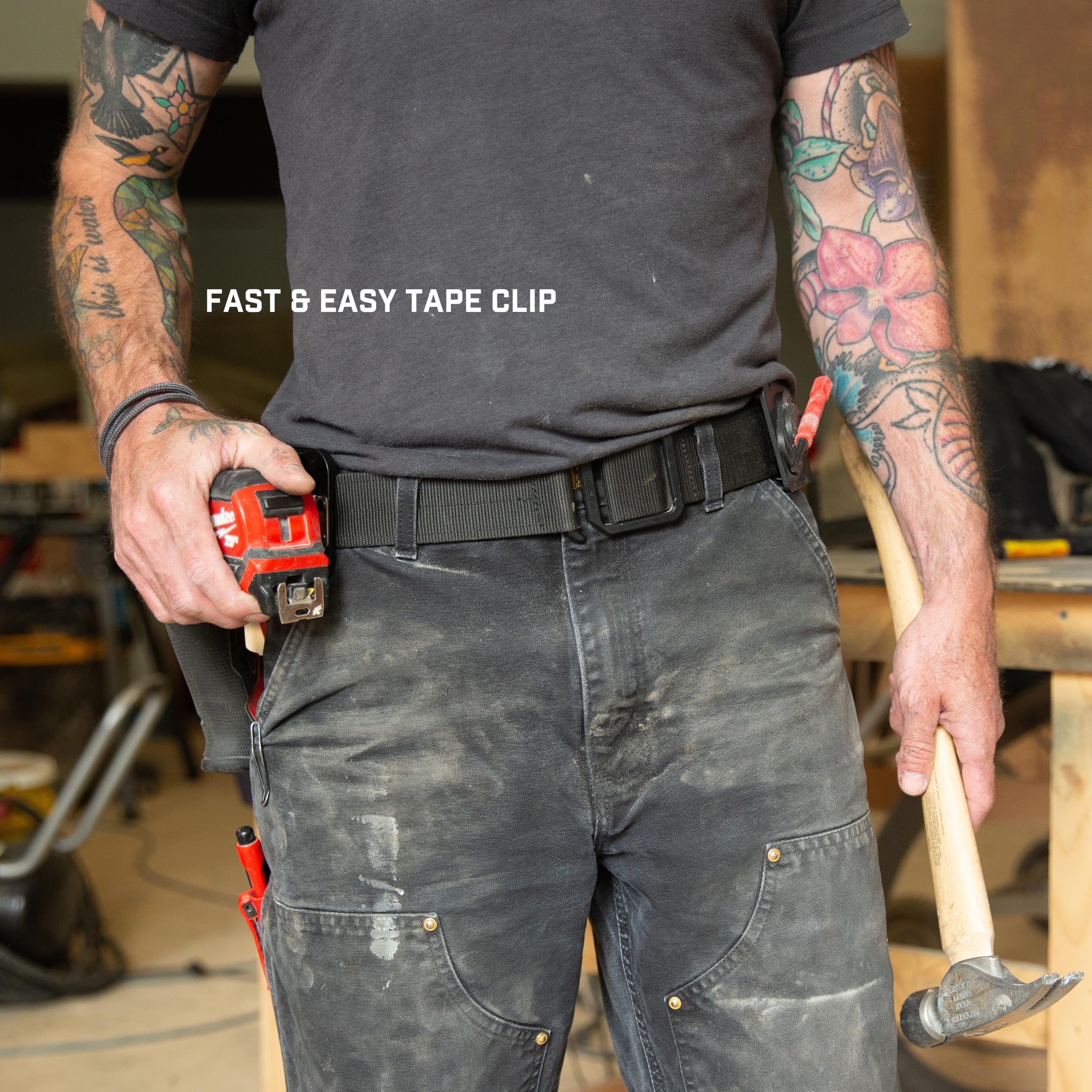 Holstery TapeMaster PRO low-profile belt clip enables fast access on site.