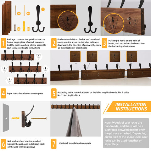 Homagic wall rack mounted in entryway or bathroom showcases versatile rustic storage