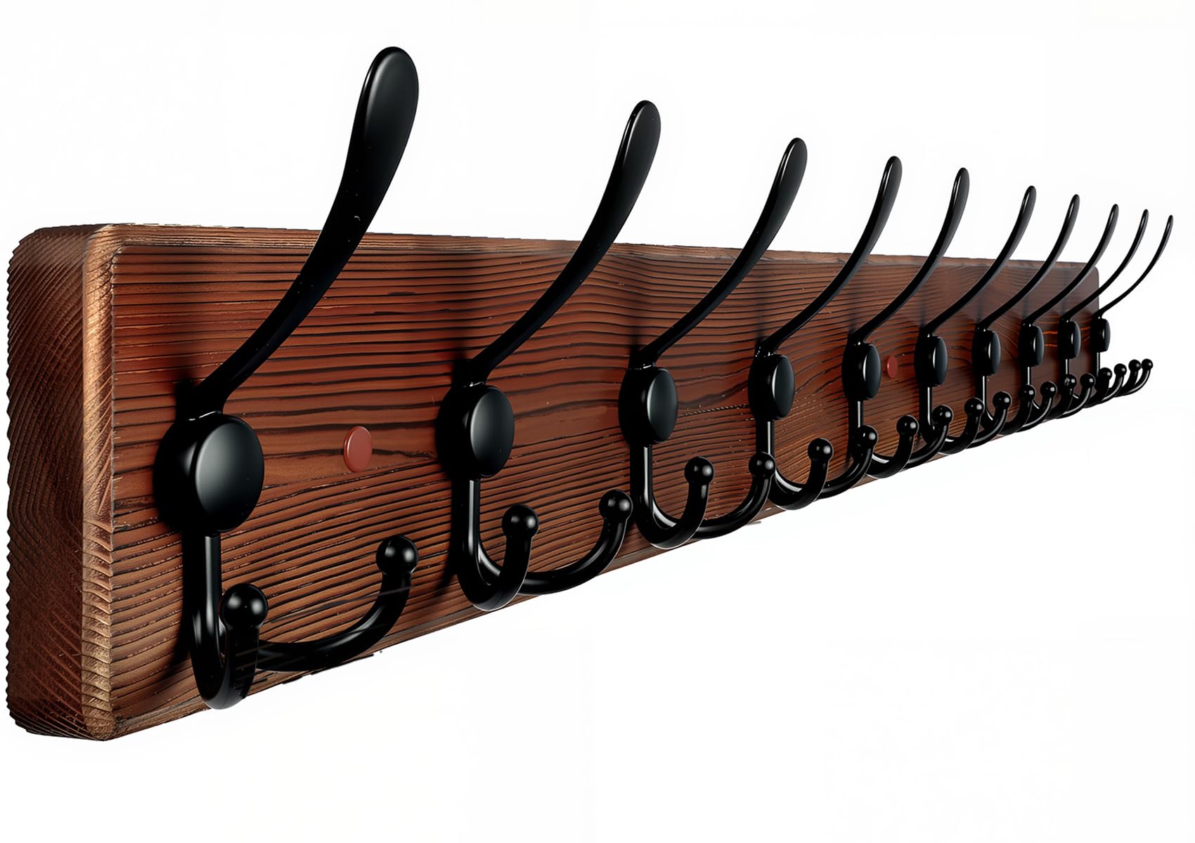 Homagic large coat rack wall mount in rustic wood finish for entryway organization