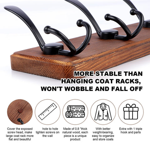 Homagic coat rack installed on wall with visible hardware and screws