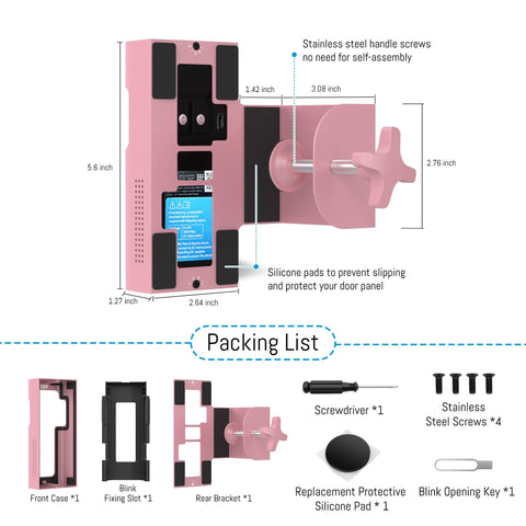 Homalor Ring Doorbell Mount pink inward-swing fit 0.59-2.36 inches.