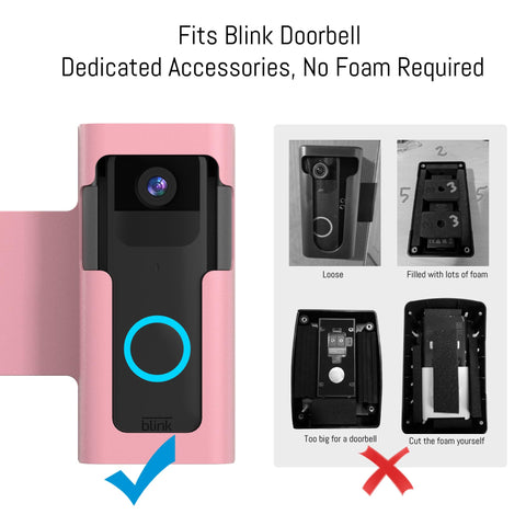 Homalor Ring Doorbell Mount pink silicone-protection shields door surface.