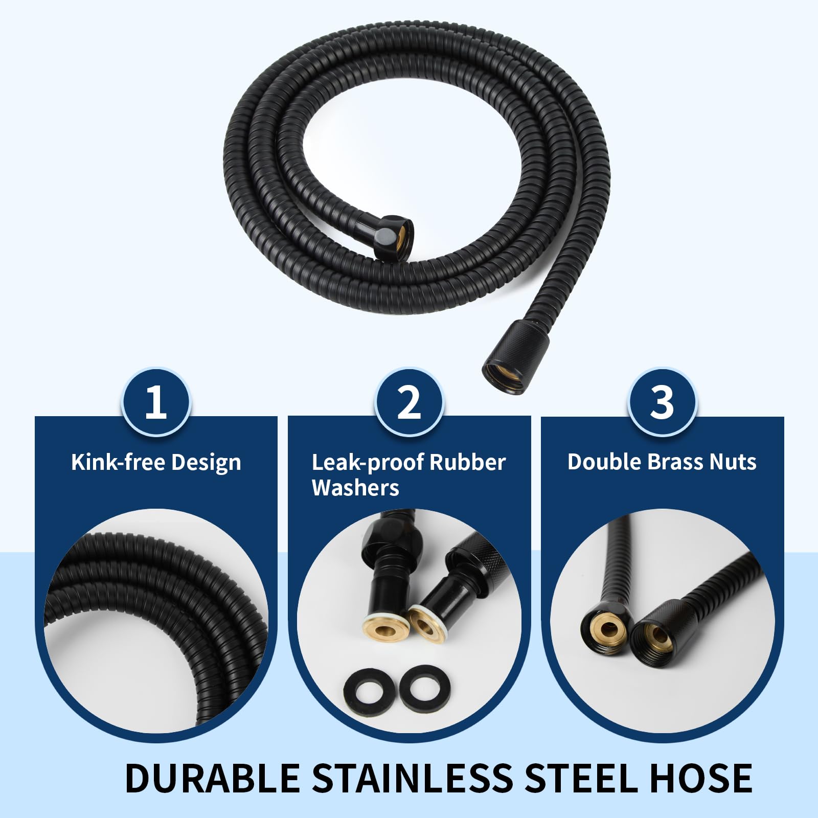 Homaqua 59-inch hose provides flexible reach for easy cleaning.