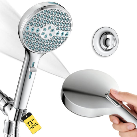 Homaqua honeycomb-style shower head closeup highlighting durable rust-resistant construction.