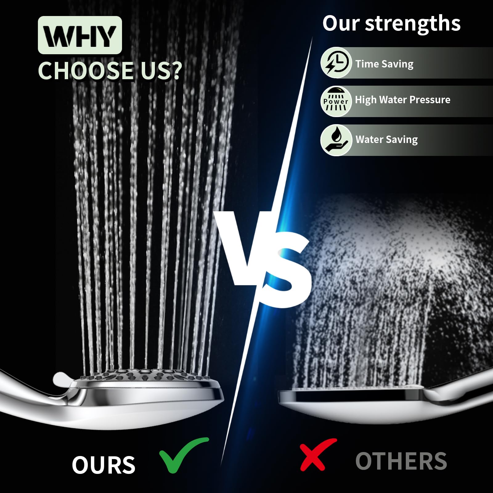 Homaqua 59-inch stainless-steel hose offers flexible reach during showers