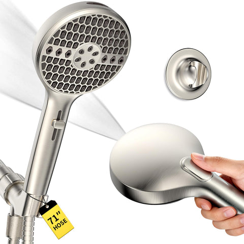 Homaqua showerhead with brushed nickel finish, rust-resistant and durable