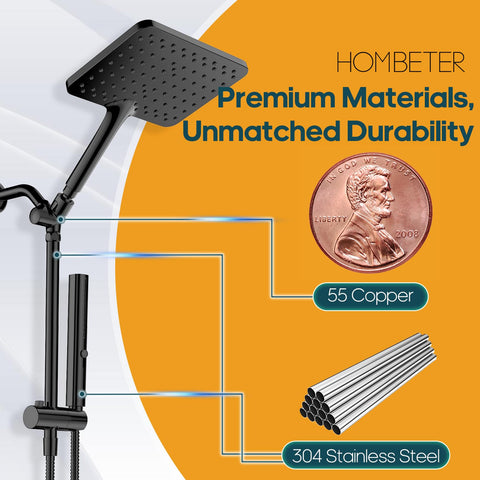Hombeter dual shower head handheld offers versatile cleansing options.