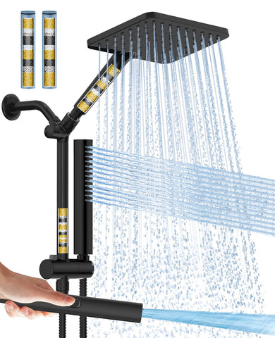 Hombeter filtered shower head in rain mode for softer skin and hair