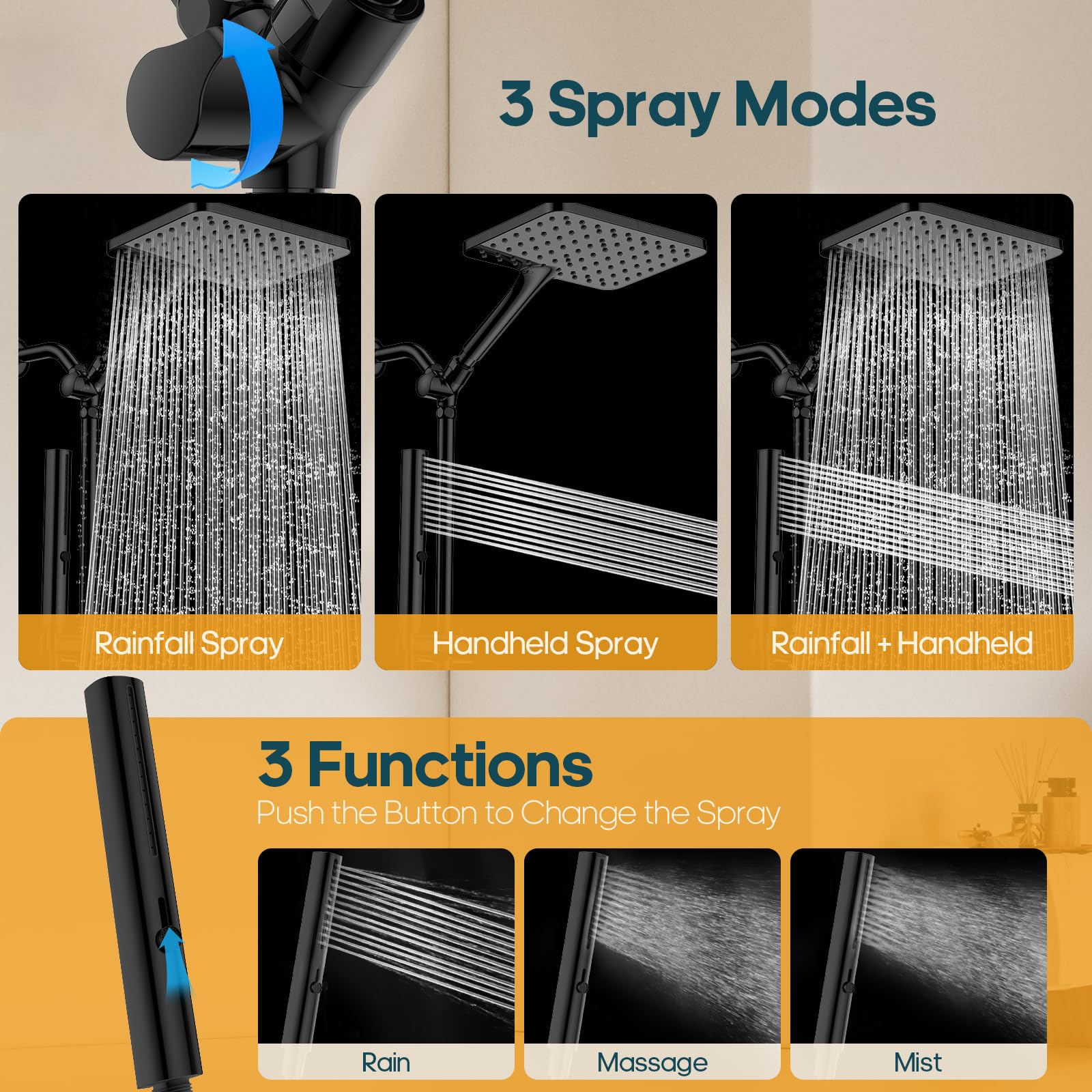Hombeter matte black finish adds modern style to any bathroom.