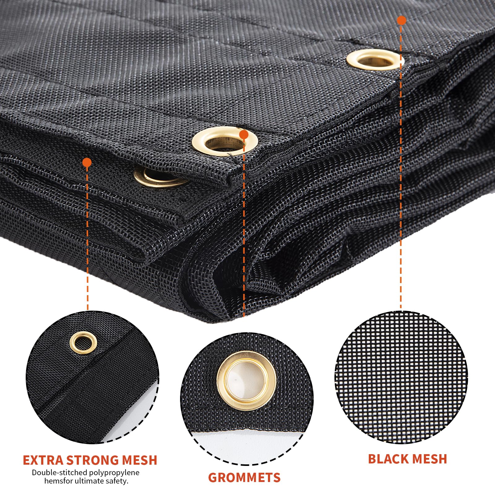 HOMBYS 7x16 mesh tarp for trucks canopies yards.