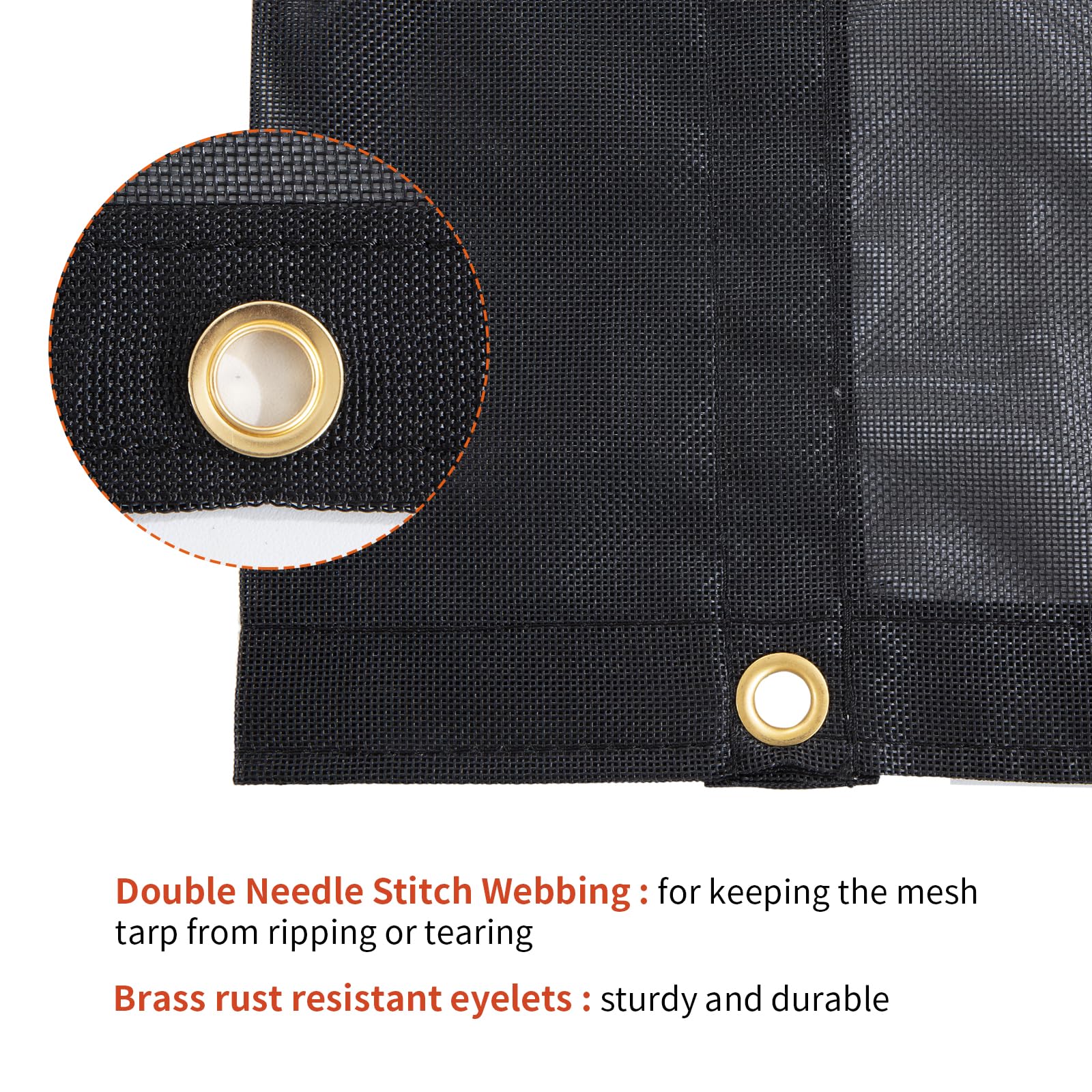 HOMBYS UV-resistant mesh tarp blocks sun while ventilating.