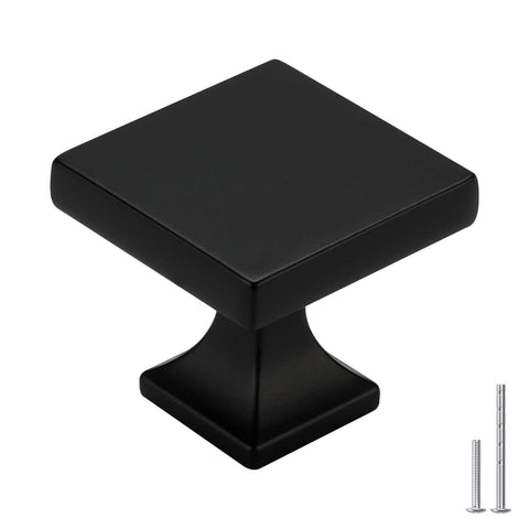 Homdiy 25 pack black cabinet knobs with square face for durable upgrade
