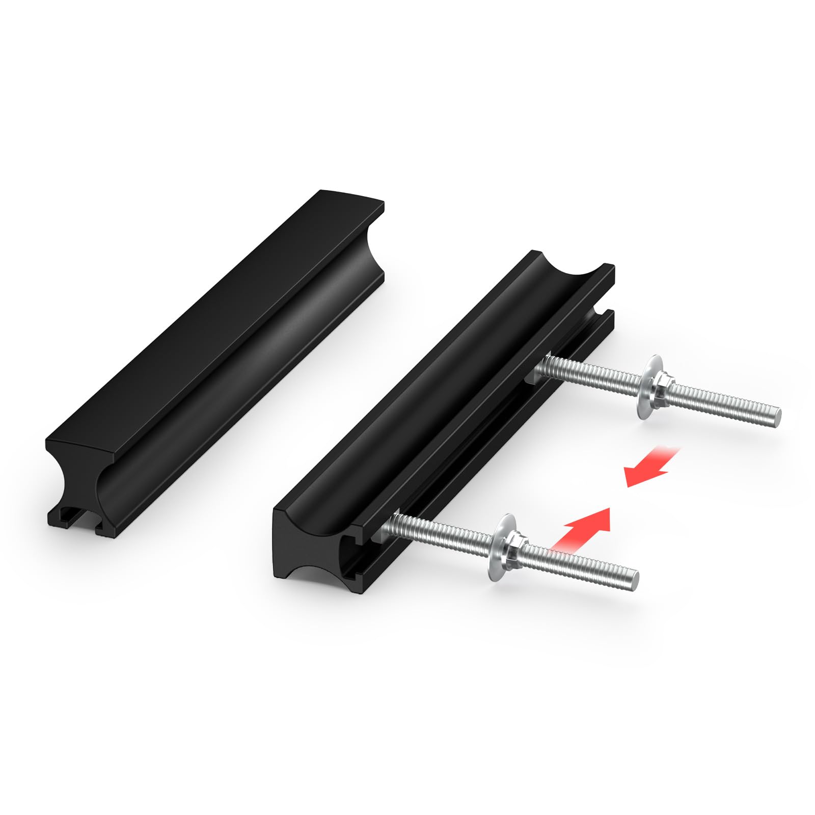 Homdiy adjustable cabinet pull black closeup of adjustable holes for versatile installation.