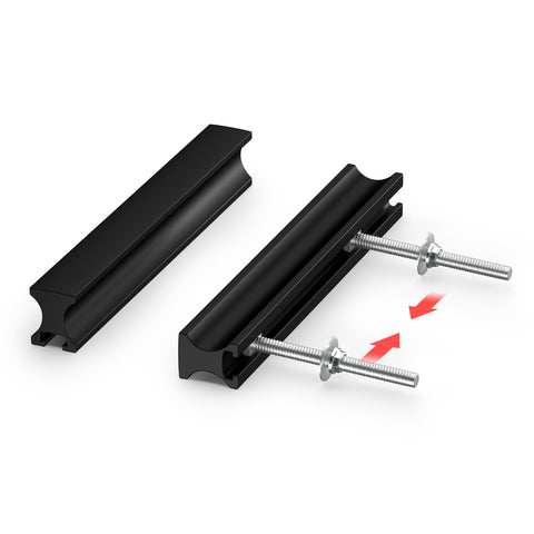 Homdiy adjustable cabinet pull black closeup of adjustable holes for versatile installation.