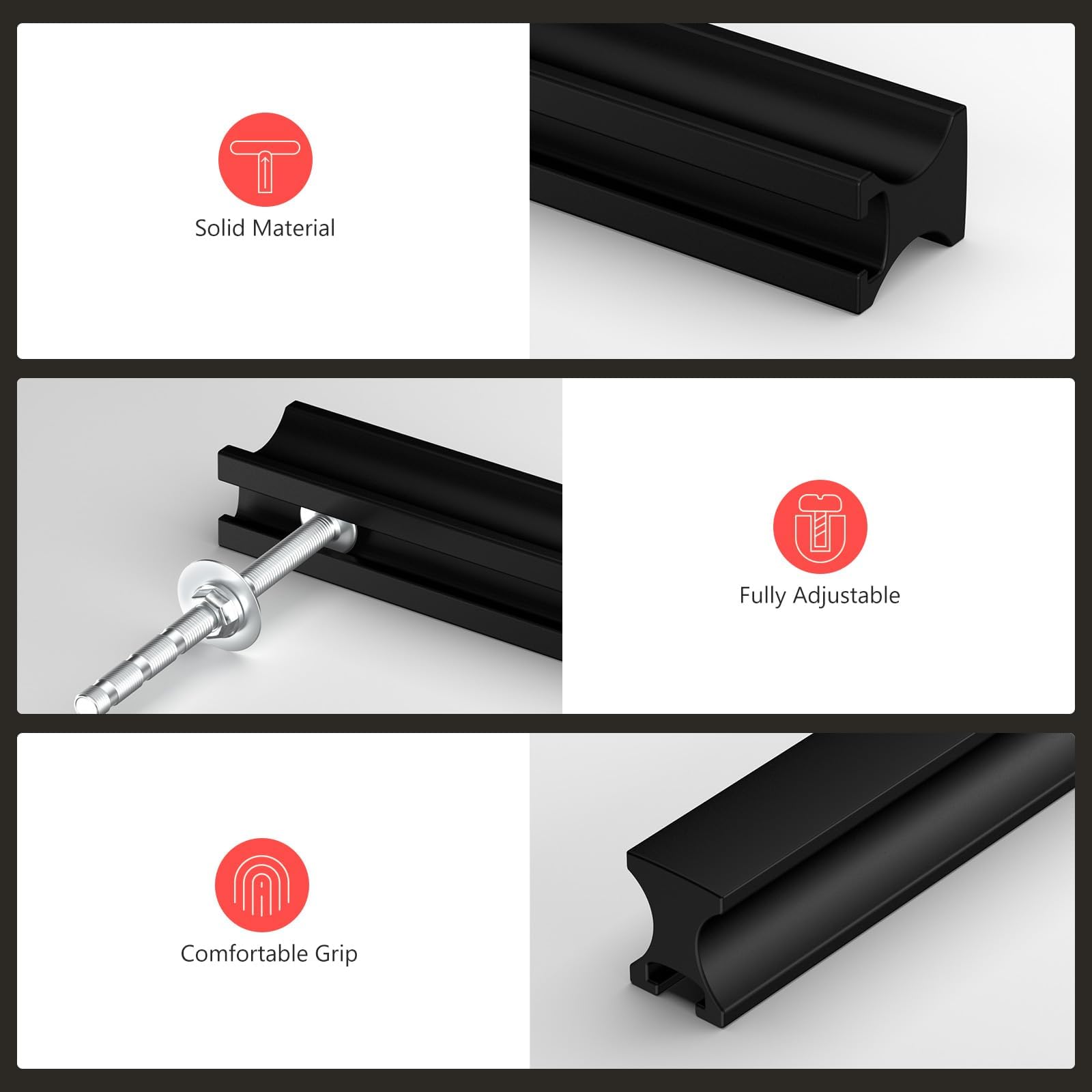 Homdiy black drawer pulls set installed in a kitchen for consistent style.
