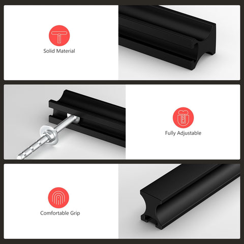 Homdiy black drawer pulls set installed in a kitchen for consistent style.