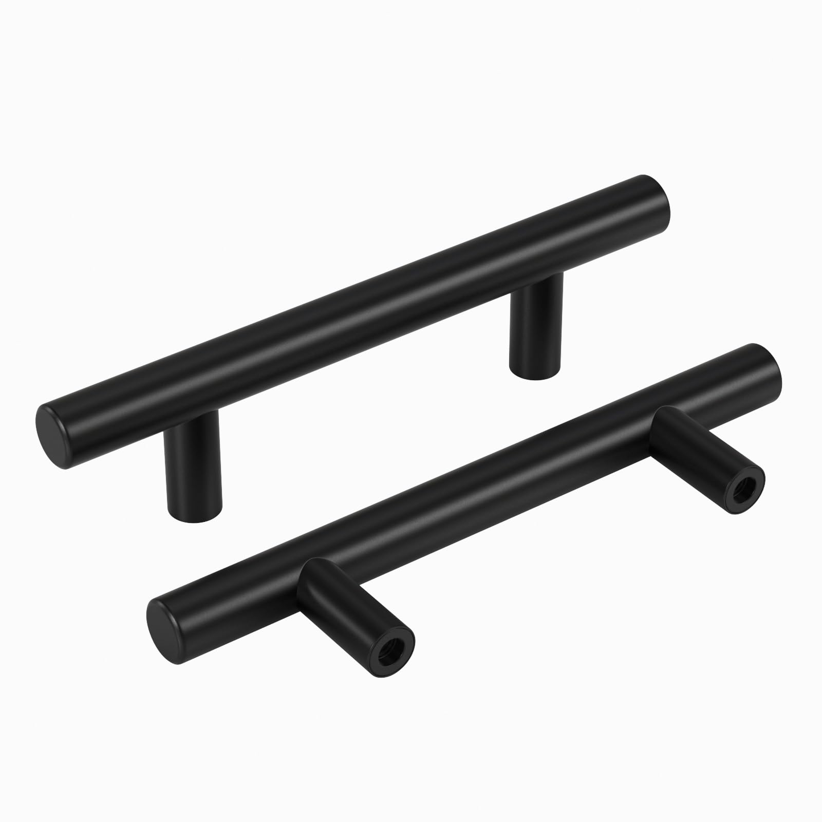 Homdiy black cabinet handles 30-pack with 3-inch hole centers for cohesive kitchen updates.