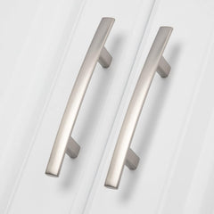 homdiy brushed nickel arch cabinet handle with durable zinc alloy, ideal for kitchen renovations