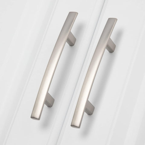 homdiy brushed nickel arch cabinet handle with durable zinc alloy, ideal for kitchen renovations