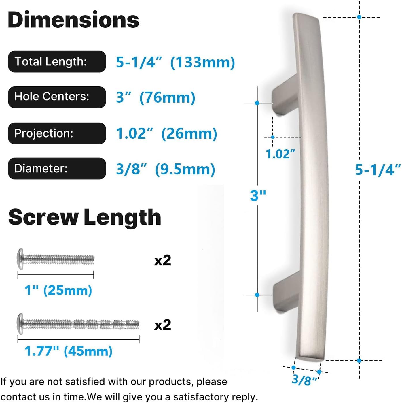 homdiy brushed nickel arch drawer pull 3-inch center for modern bathroom vanity updates