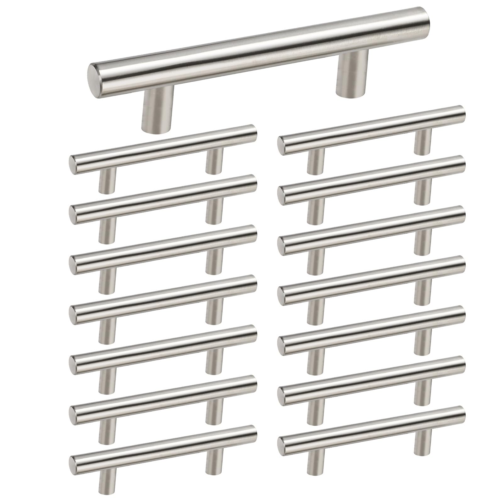 Homdiy brushed nickel cabinet pull 3in center, easy grip for kitchen drawers.