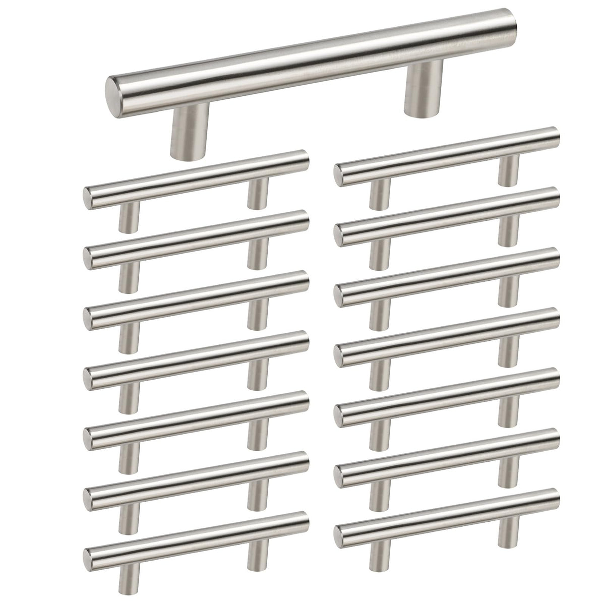 Homdiy brushed nickel cabinet pull 3in center, easy grip for kitchen drawers.