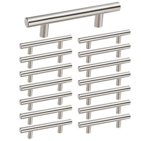 Homdiy brushed nickel cabinet pull 3in center, easy grip for kitchen drawers.