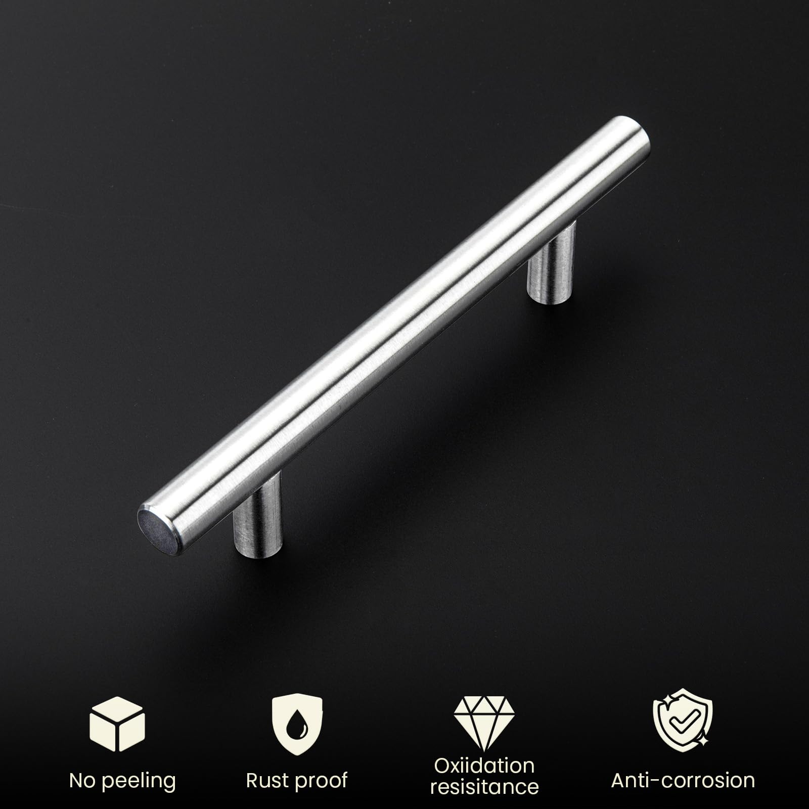 homdiy brushed nickel cabinet pull with rounded arc to prevent bumps