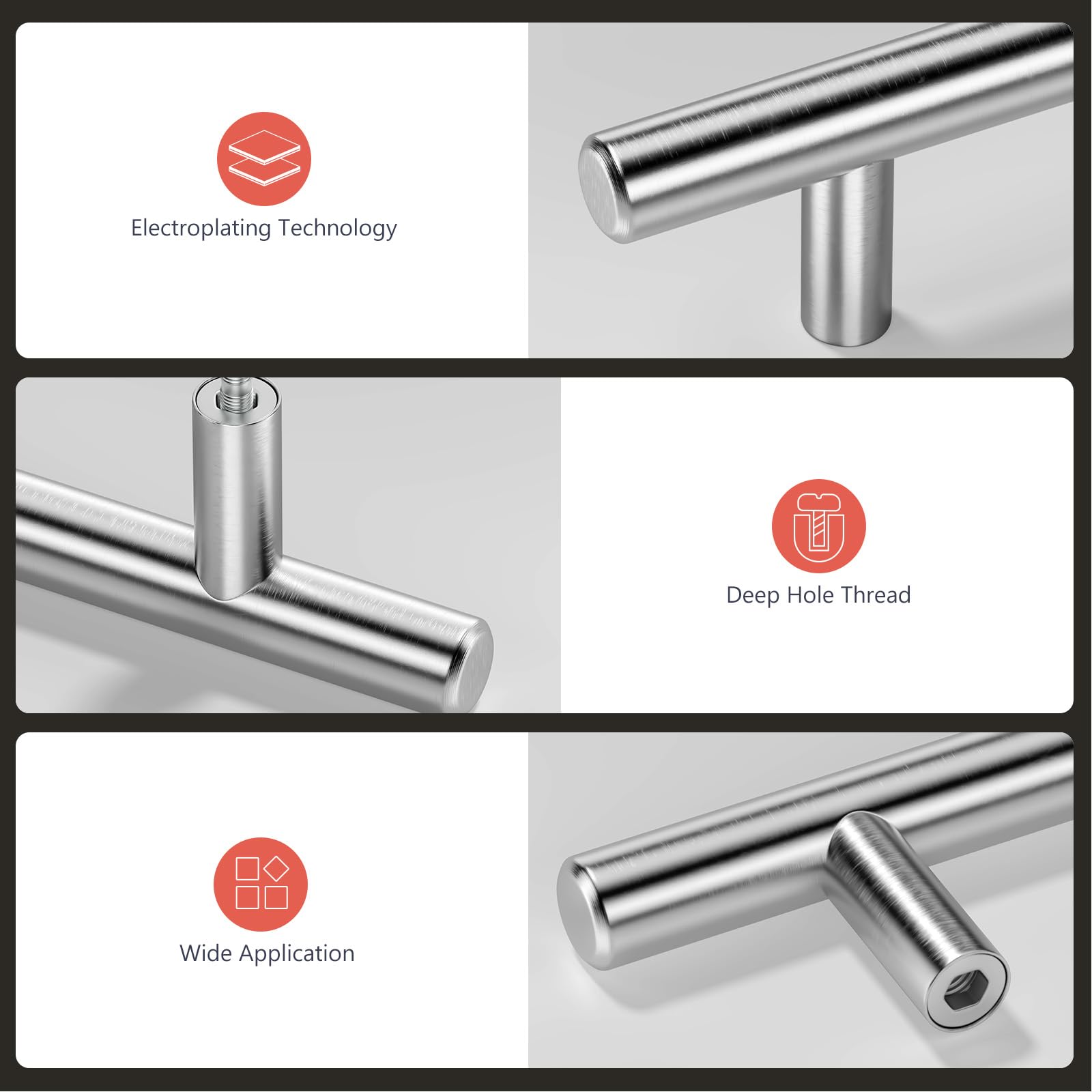 Homdiy brushed nickel pulls brighten dressers and bathroom drawers with timeless appeal.