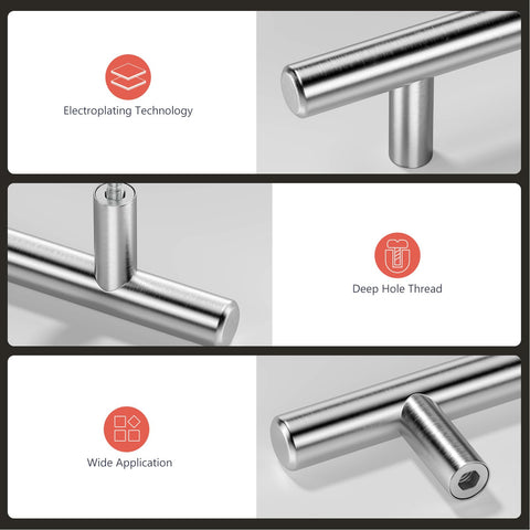 Homdiy brushed nickel pulls brighten dressers and bathroom drawers with timeless appeal.