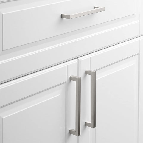 Homdiy brushed nickel finish for a refined, timeless cabinet look.