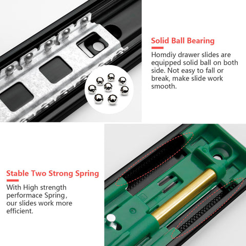 Homdiy double anti drop design keeps drawers secure