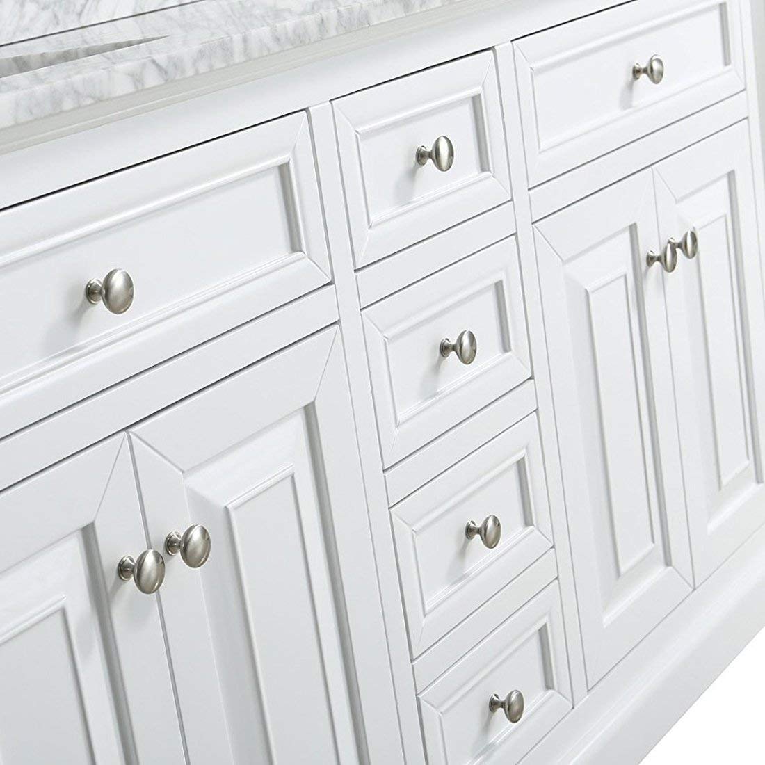Dresser fronts with Homdiy knobs create cohesive modern style.