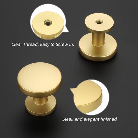 homdiy gold brushed brass cabinet knob close up showing durable zinc alloy finish