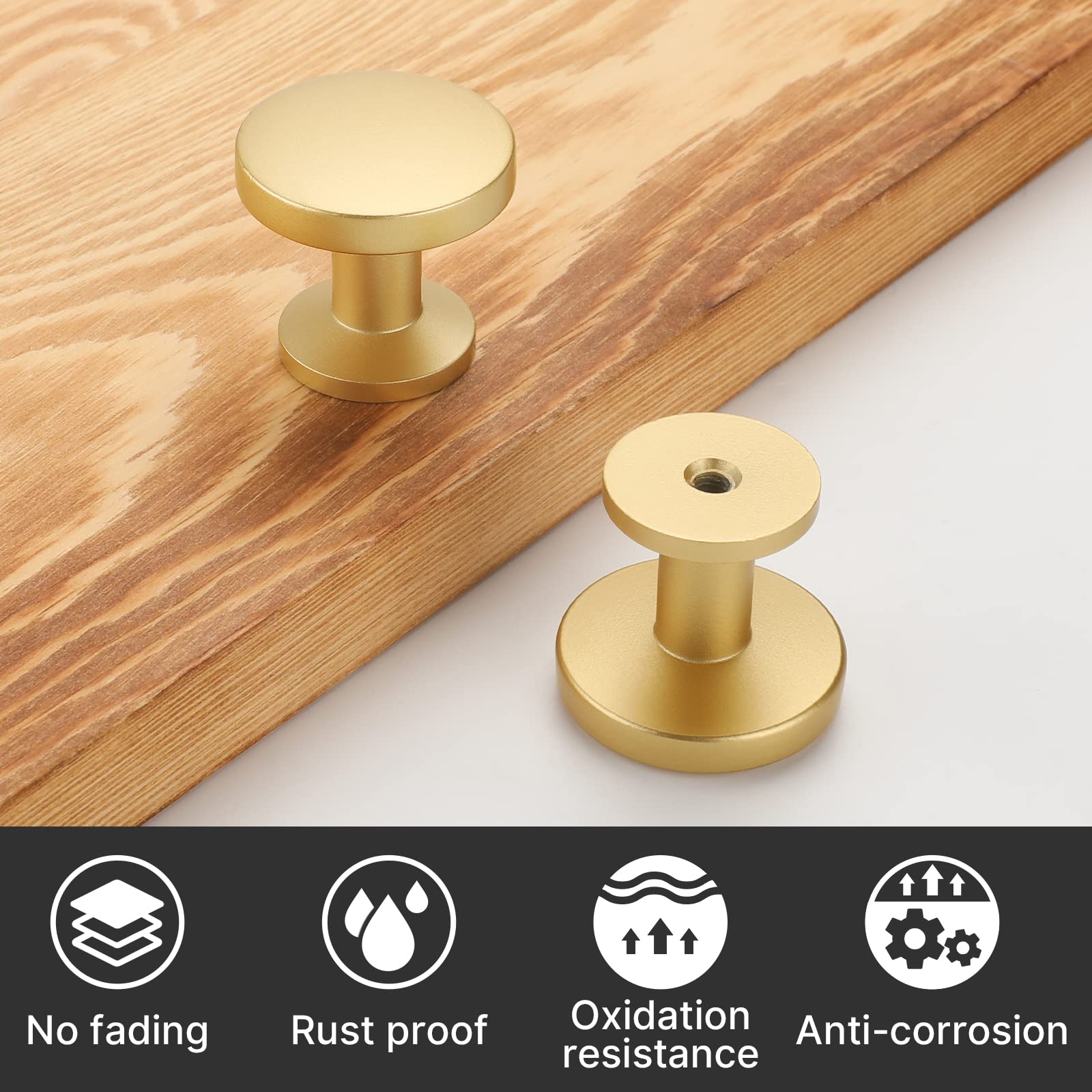 homdiy gold brushed brass cabinet knob set of ten for cohesive styling
