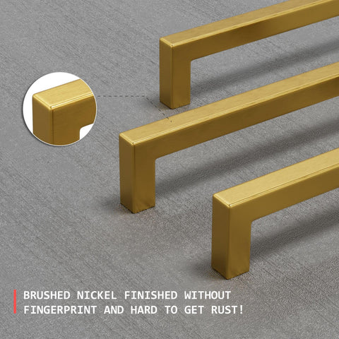 Homdiy gold cabinet hardware adds timeless kitchen accent.