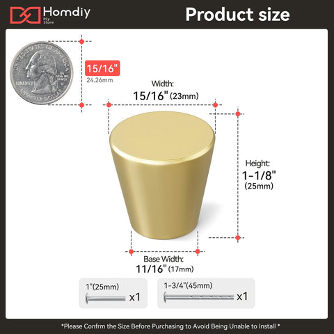 Homdiy gold brushed-brass drawer pull ready for kitchen upgrade