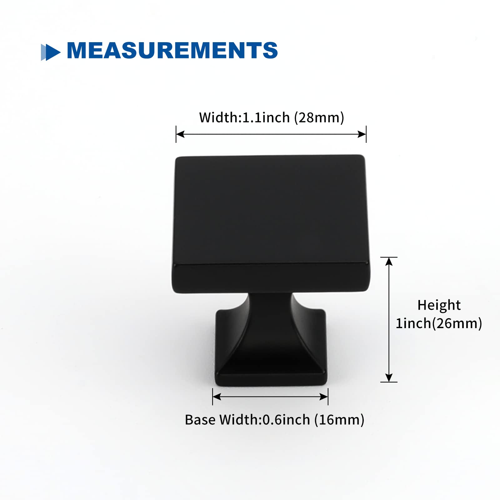 Homdiy matte black square dresser knobs for modern furniture