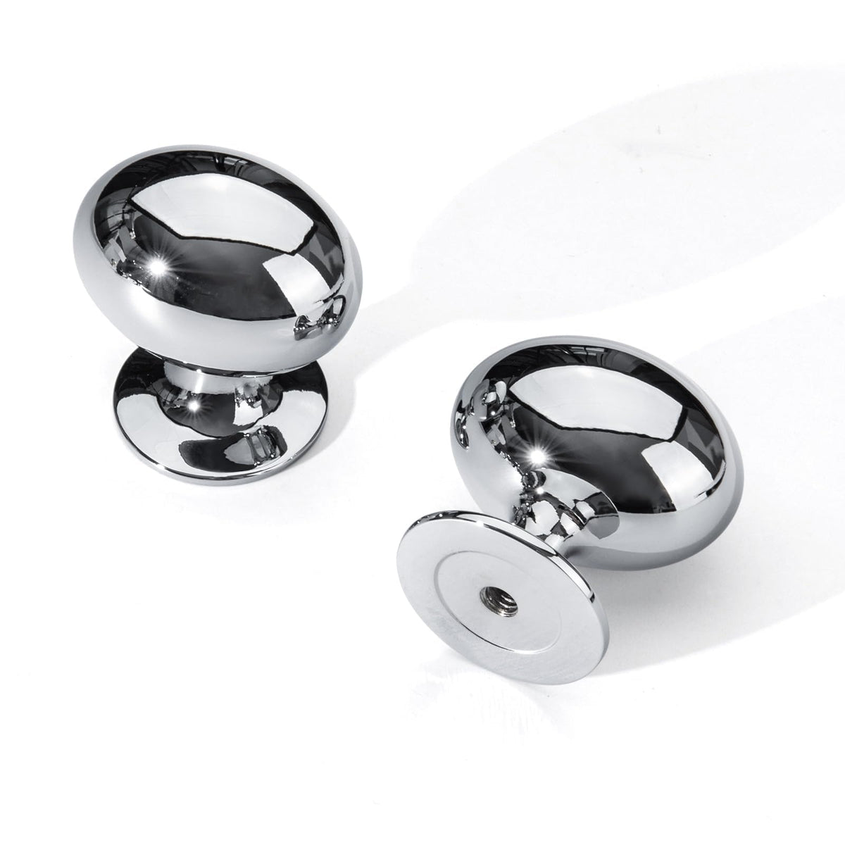 Homdiy oval polished chrome knob 1-5/16 inch for cabinets adds modern shine.