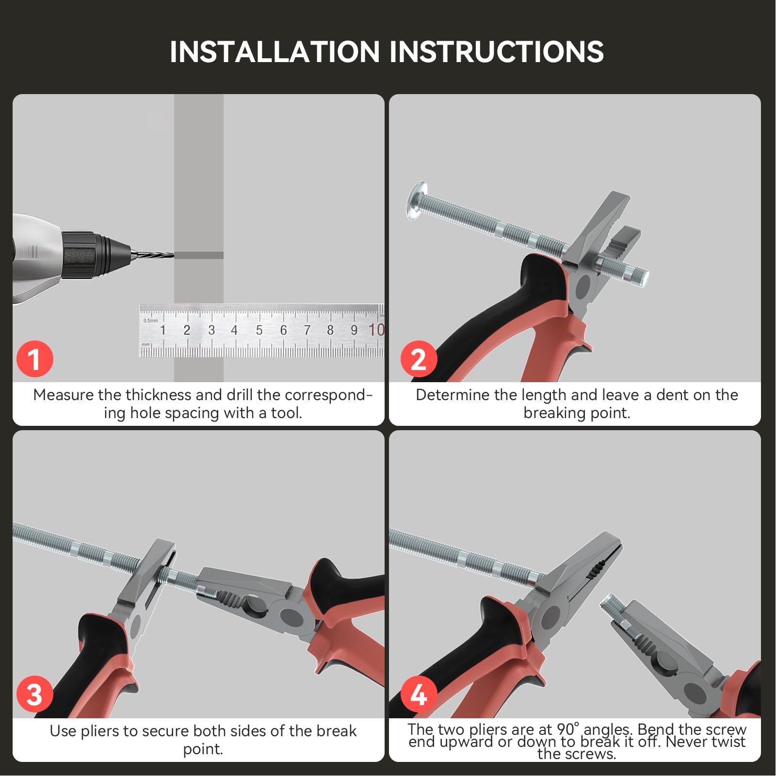 Homdiy screw options include standard and bamboo screws for flexible installation.