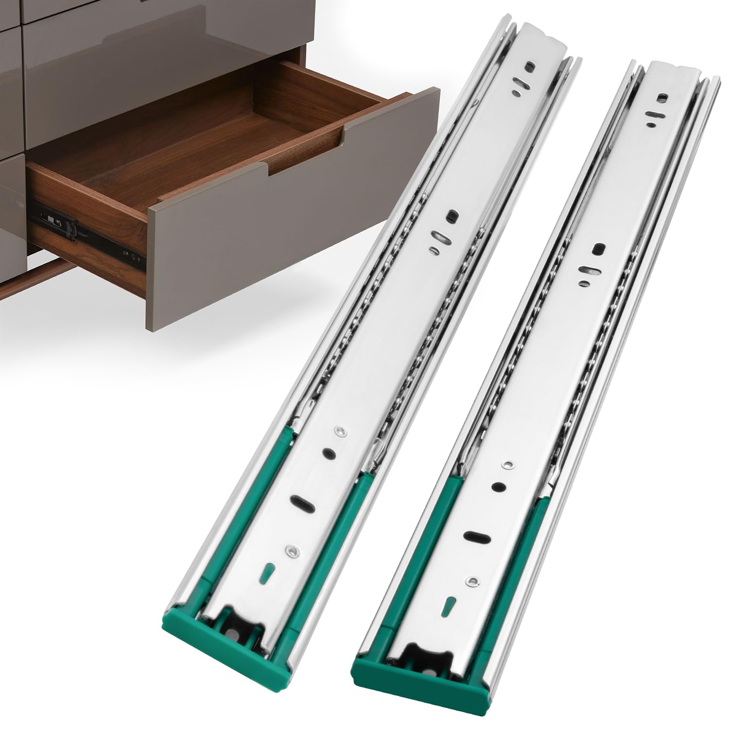 Homdiy soft-close drawer slides 22 inch prevent slamming for a quiet kitchen.