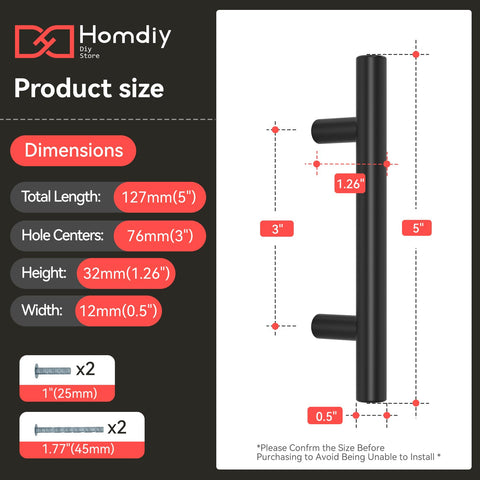 Homdiy stainless steel drawer pulls with matte black finish add durable, stylish kitchen hardware.