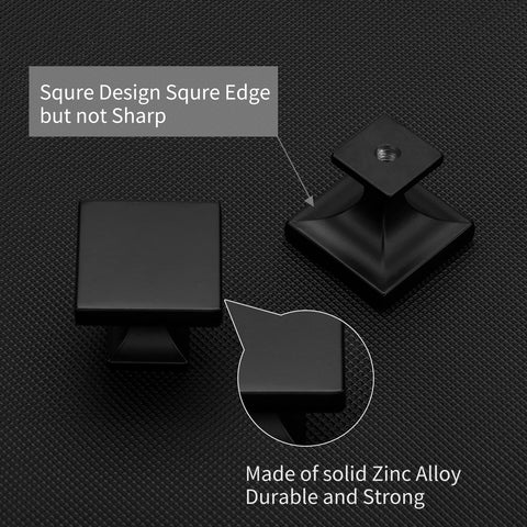 Homdiy zinc alloy black knobs suitable for kitchen cabinets