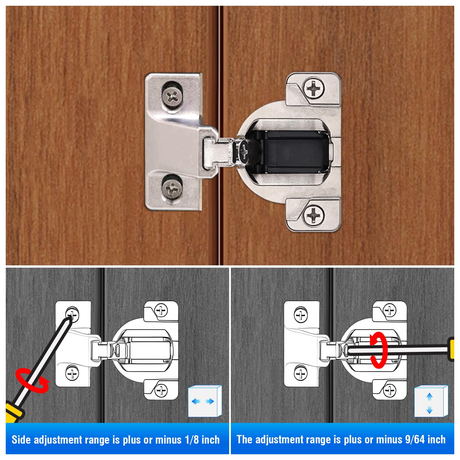 HomdMarket concealed hinge for full and half-overlay cabinet doors.