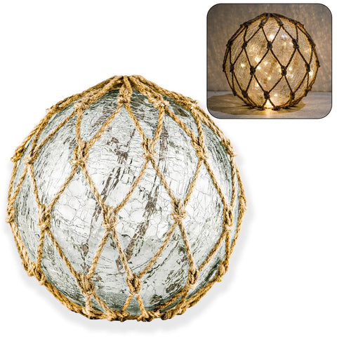 HOME DECOR SAILINGSTORY glass fishing float lamp adds coastal glow.
